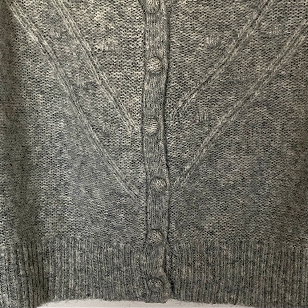 NWOT Abercrombie Cropped Bobble Cardigan Sweater GREEN/GREY - SIZE M - Picture 6 of 8